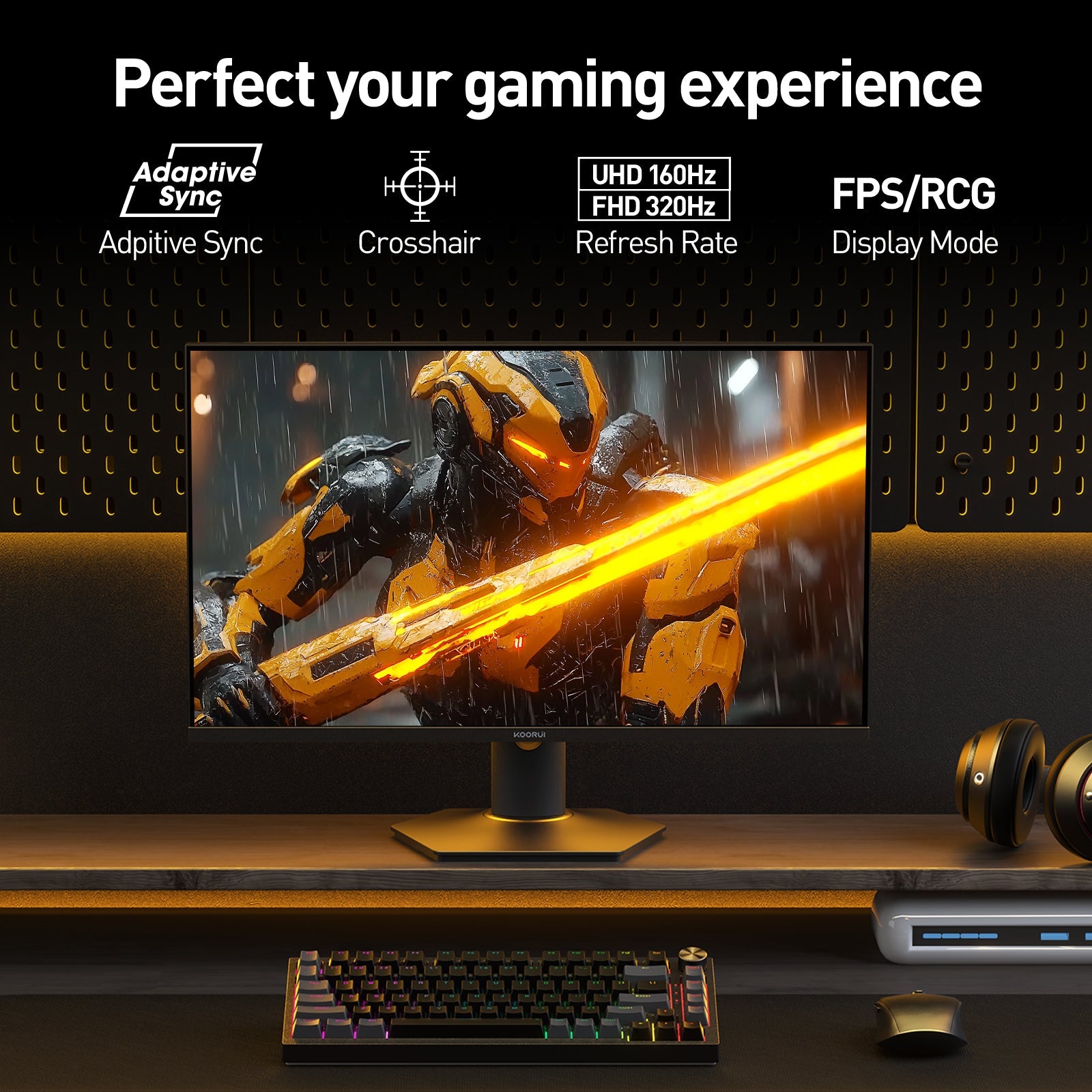 KOORUI S2741LM 27-inch Dual-Mode IPS/MINI LED UHD 160Hz/FHD 320Hz Gaming Monitor
