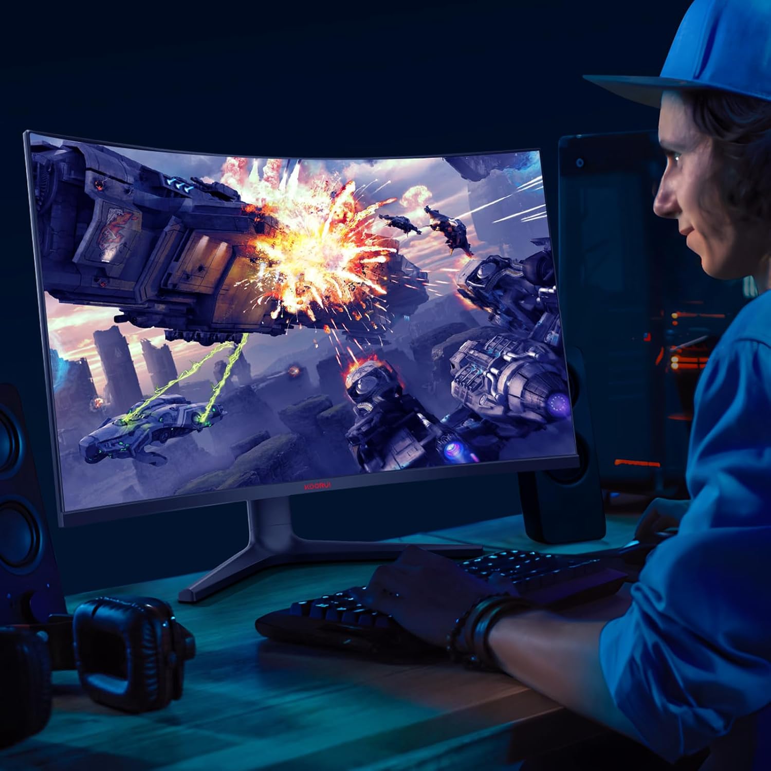 KOORUI 32E6QC 31.5-inch VA QHD 170Hz 1500R Curved Gaming Monitor