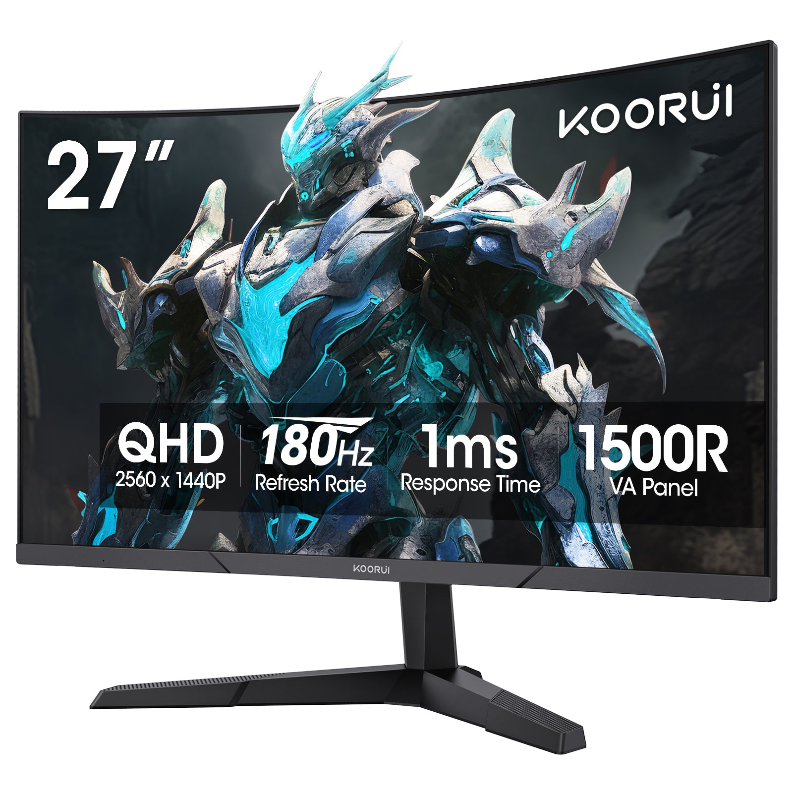 KOORUI 27E6QCA 27-inch VA QHD 180Hz Curved Gaming Monitor