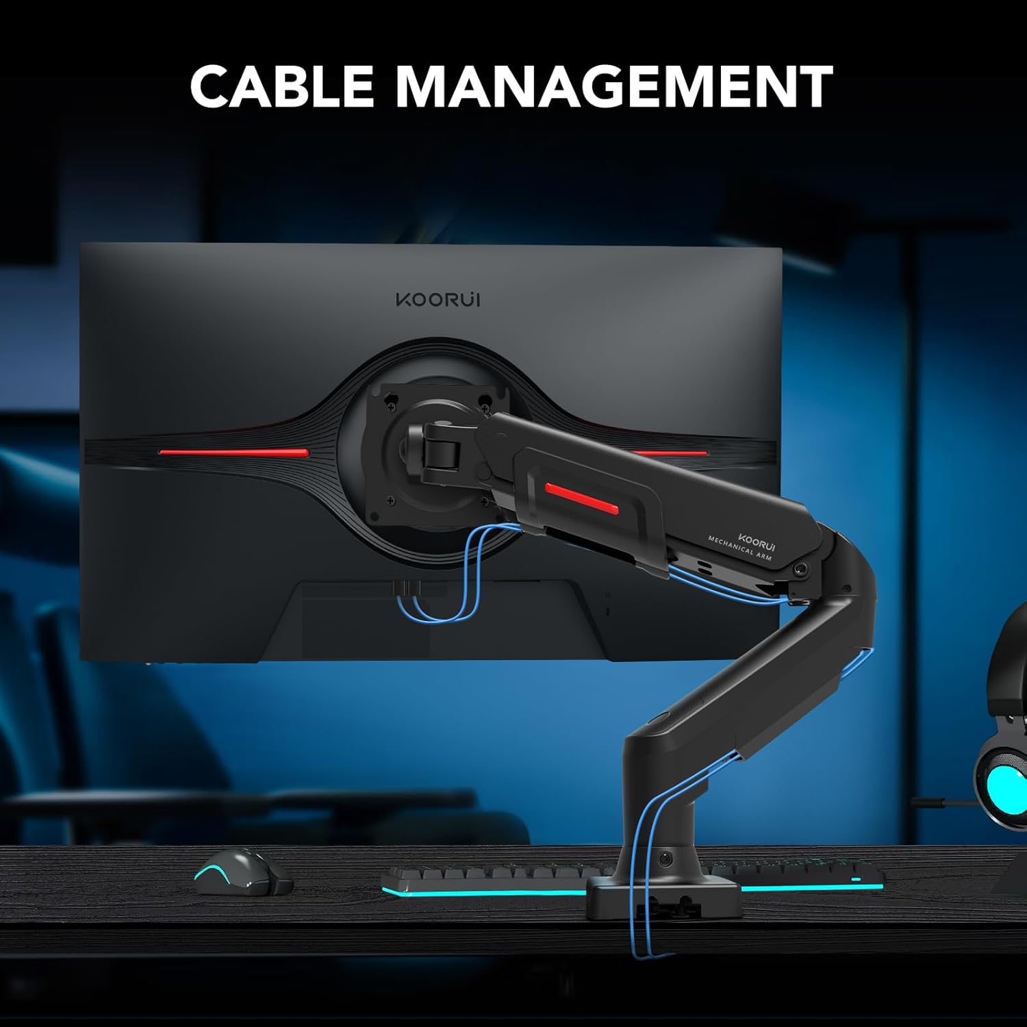 KOORUI KR20Y Desk Mount Single Adjustable Monitor Arm